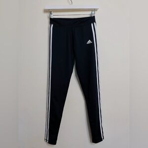 Black Adidas Track Pant Triple Stripe Legging Girls size 14 fits Girls Large